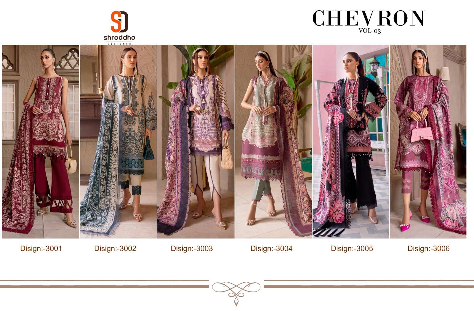 Shraddha Chevron Vol 3 Pakistani Suits Wholesale catalog