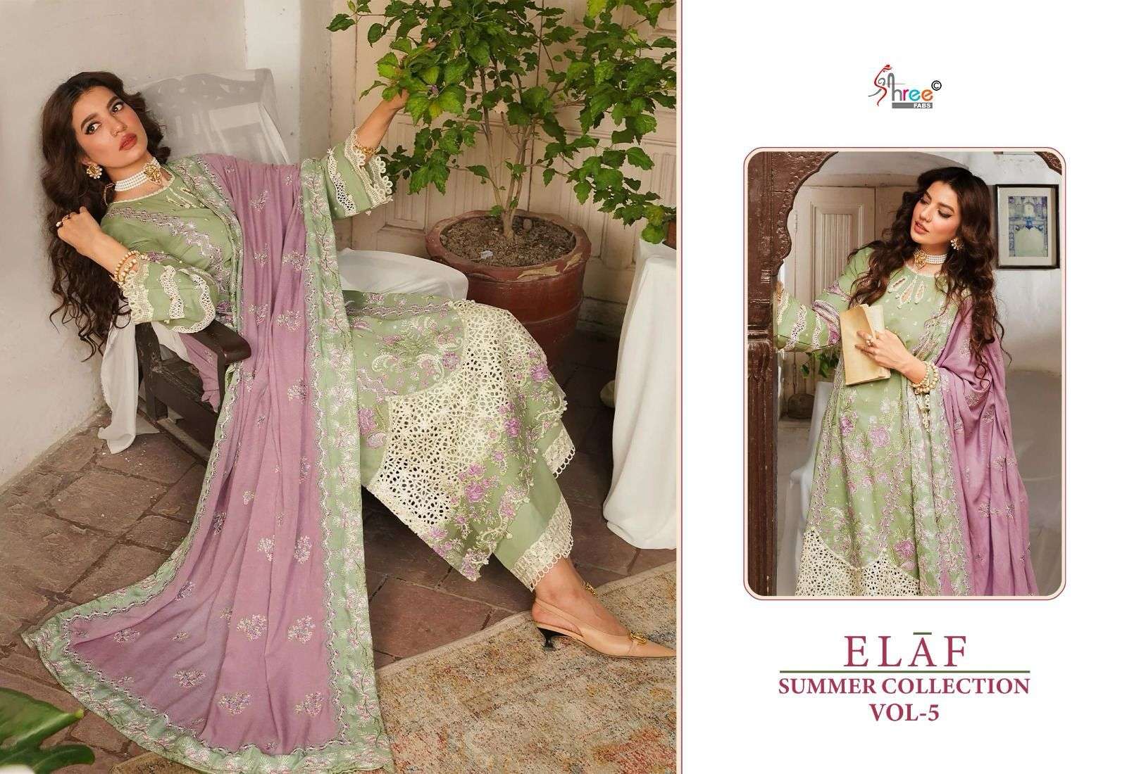Shree Elaf Vol 5 Chiffon Dupatta Pakistani Suits Wholesale catalog