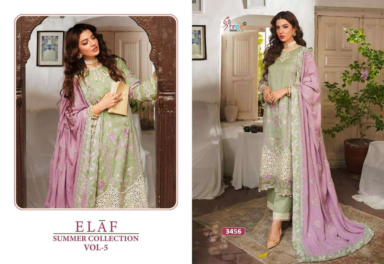 Shree Elaf Vol 5 Cotton Dupatta Pakistani Suits Wholesale catalog