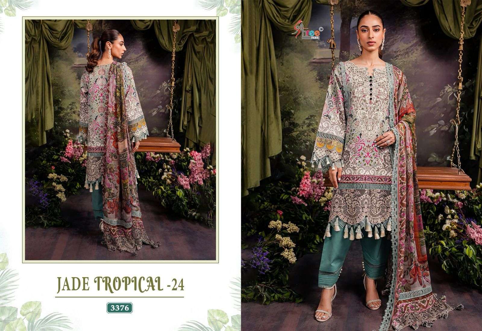 Shree Jade Tropical 24 Chiffon Dupatta Pakistani Suits Wholesale catalog