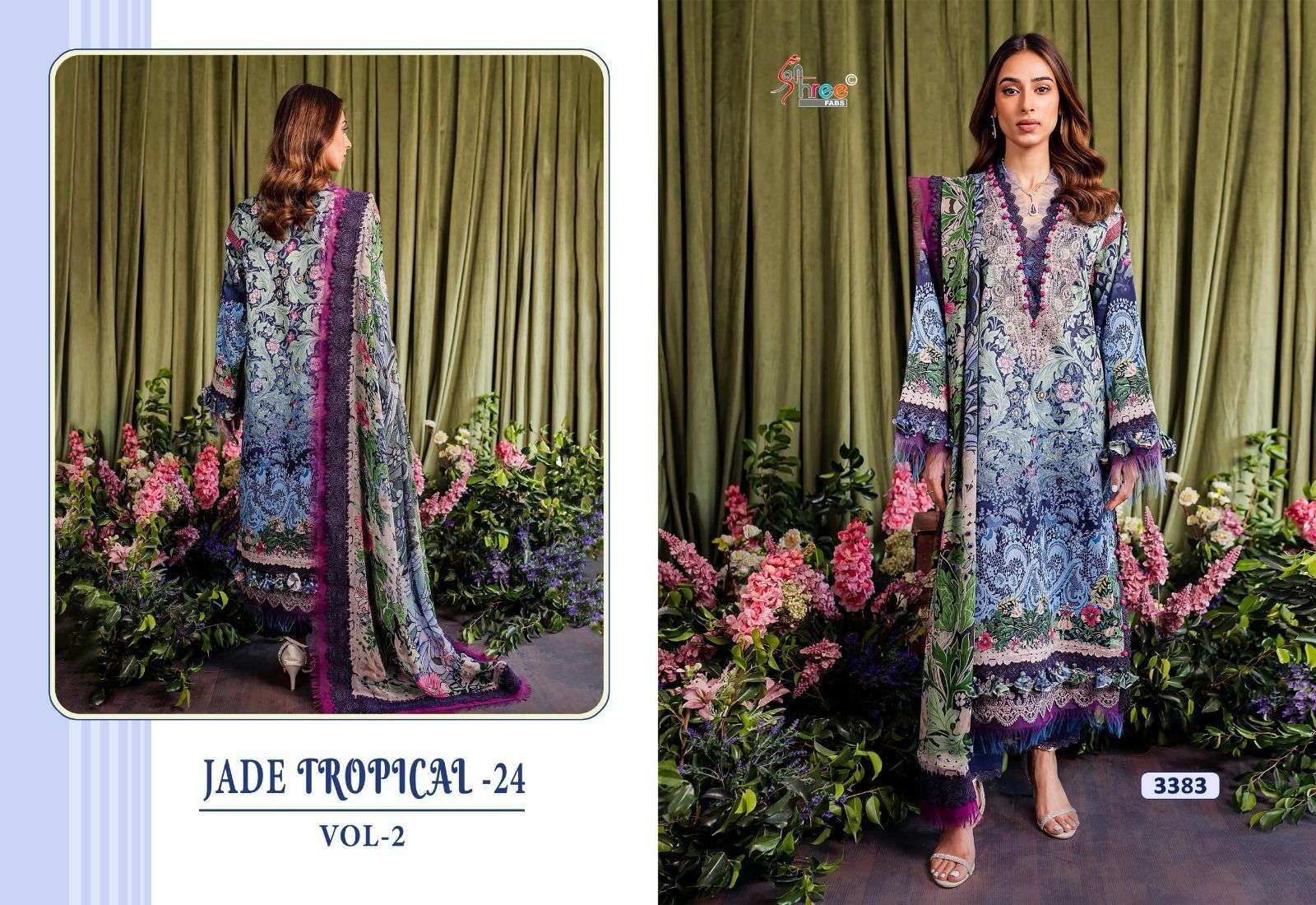 Shree Jade Tropical 24 Vol 2 Cotton Dupatta Pakistani Suits Wholesale catalog