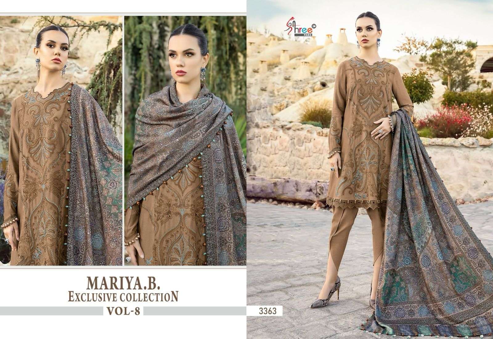 Shree Mariya B Vol 8 Chiffon Dupatta Salwar Suits Wholesale catalog