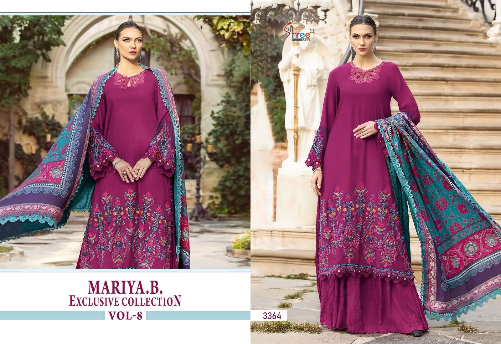 Shree Mariya B Vol 8 Chiffon Dupatta Salwar Suits Wholesale catalog