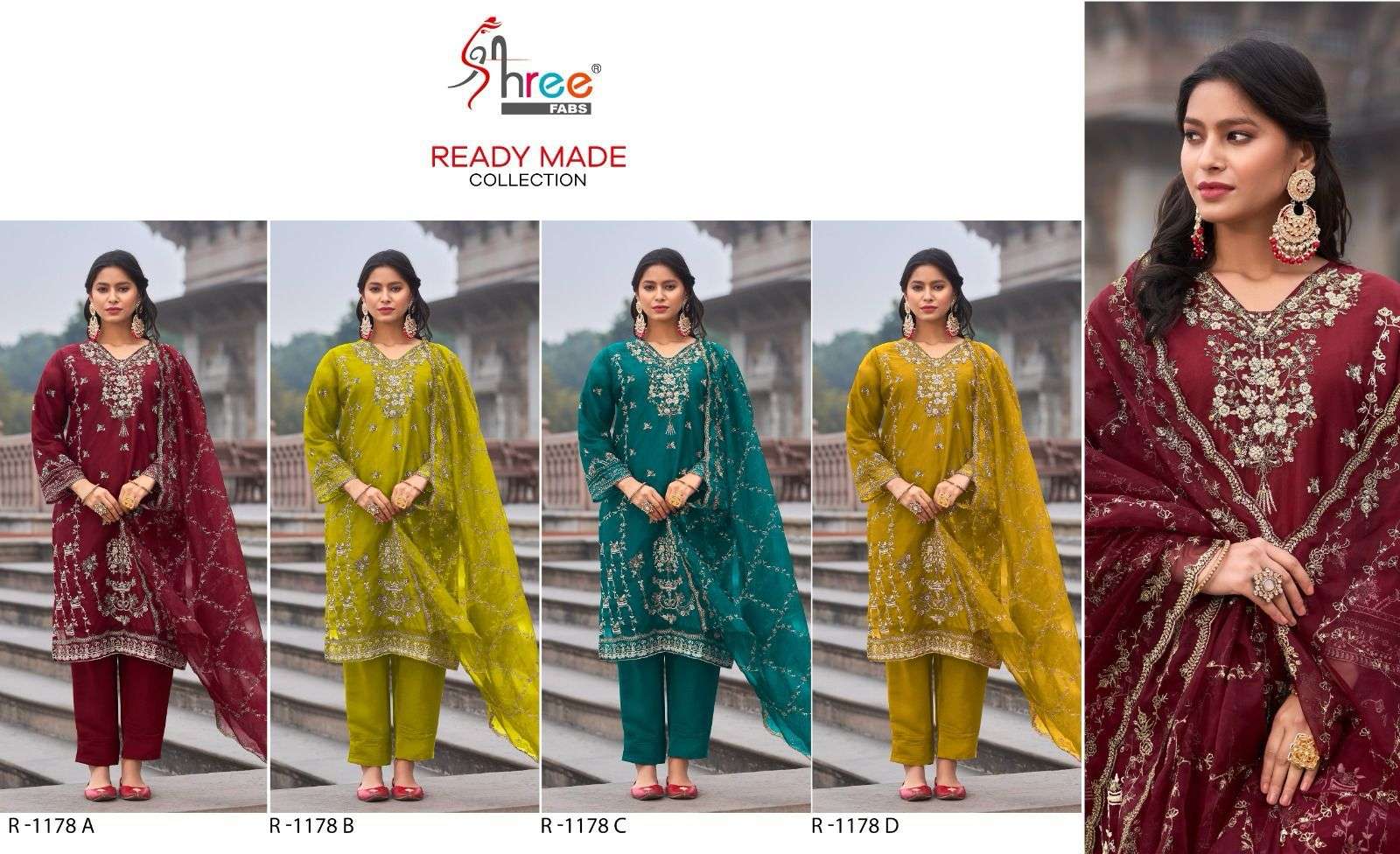 Shree R 1178 Organza Pakistani Suits Wholesale catalog