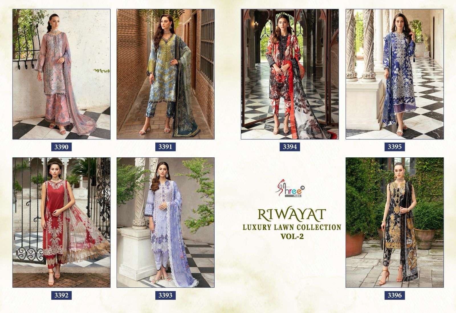 Shree Riwayat Luxury Lawn Vol 2 Cotton Dupatta Salwar Suits Wholesale catalog