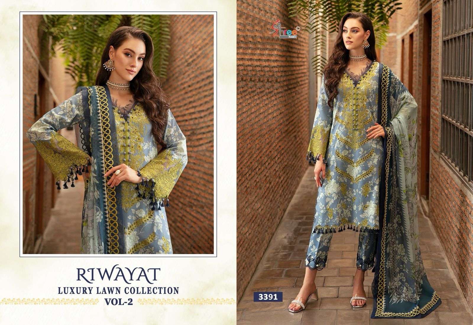 Shree Riwayat Luxury Lawn Vol 2 Cotton Dupatta Salwar Suits Wholesale catalog