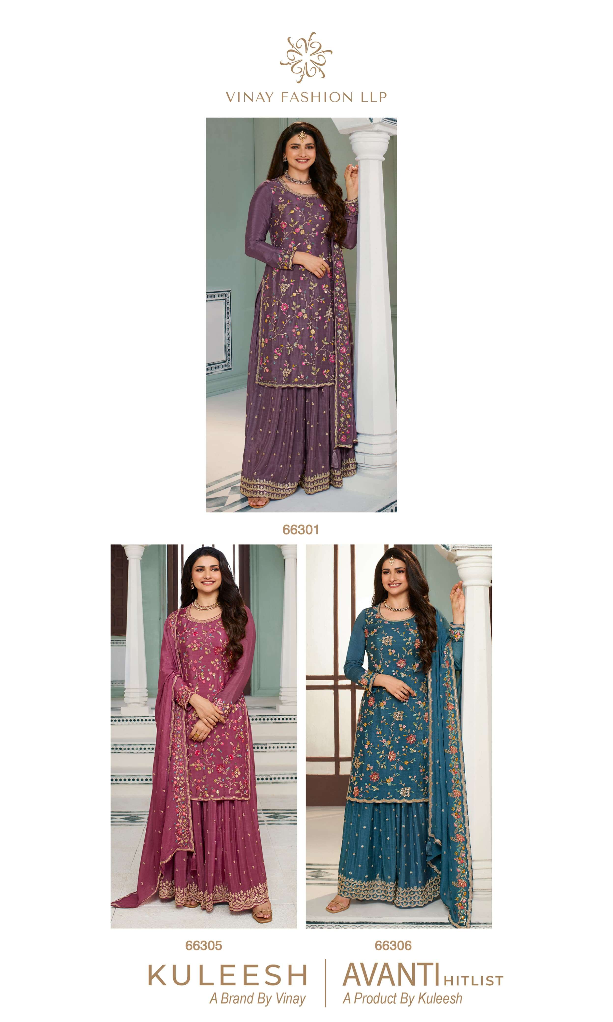 Vinay Kuleesh Avanti Hitlist Embroidery Salwar Kameez Wholesale catalog