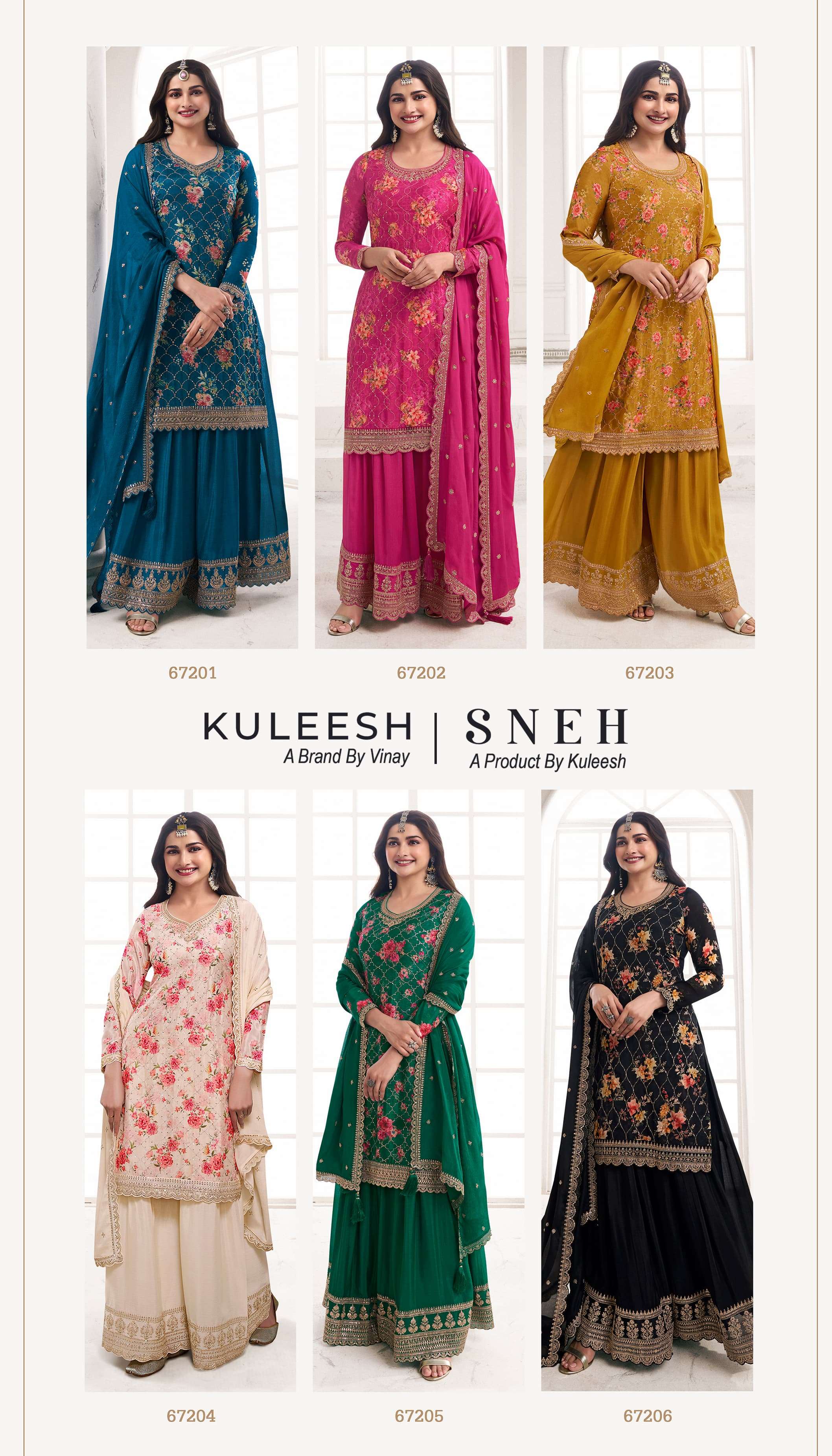 Vinay Kuleesh Sneh Heavy Embroidery Salwar Suits Wholesale catalog