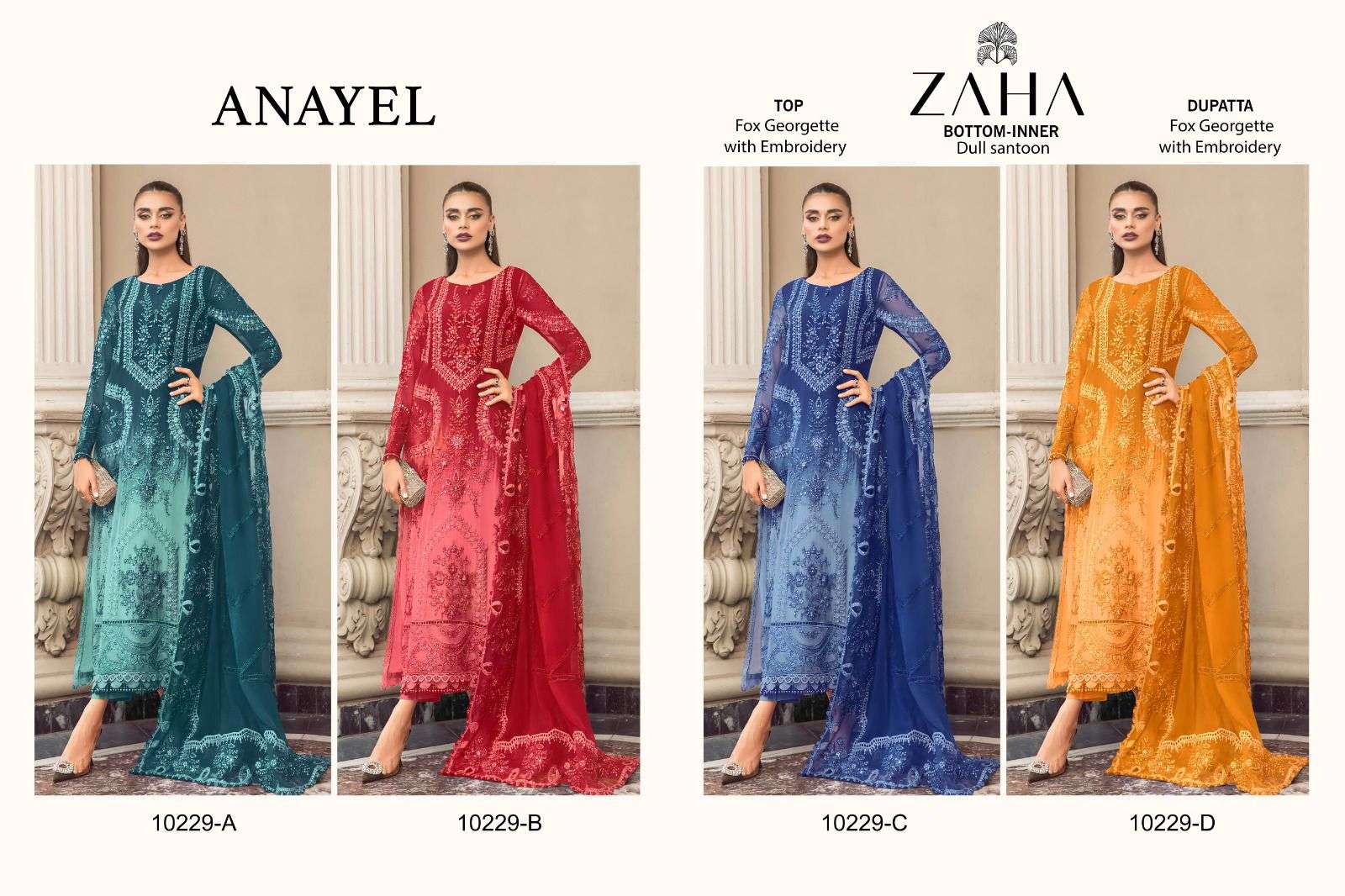 Zaha Anayel Vol 1 Salwar Suits Wholesale catalog