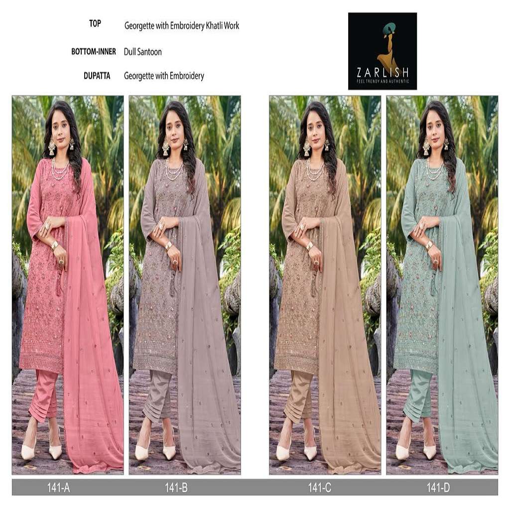 Zarlish Pakistani With And Without Patch Work Suit -Dress Material -Wholesale Catalog