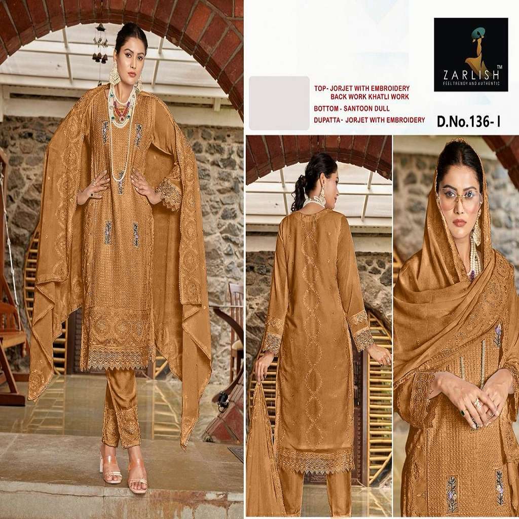 Zarlish Pakistani With And Without Patch Work Suit -Dress Material -Wholesale Catalog