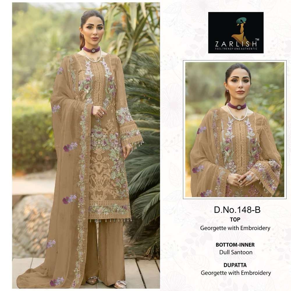 Zarlisha Pakistani Work Suit D. No- 144 And 148 -Dress Material -Wholesale Catalog