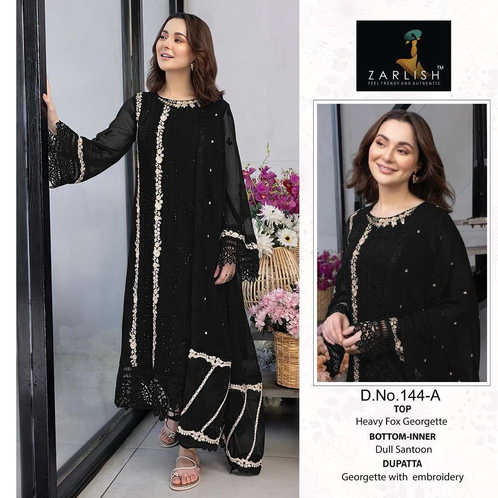 Zarlisha Pakistani Work Suit D. No- 144 And 148 -Dress Material -Wholesale Catalog