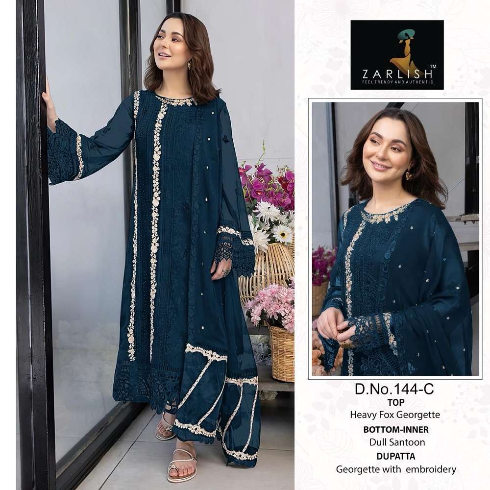 Zarlisha Pakistani Work Suit D. No- 144 And 148 -Dress Material -Wholesale Catalog