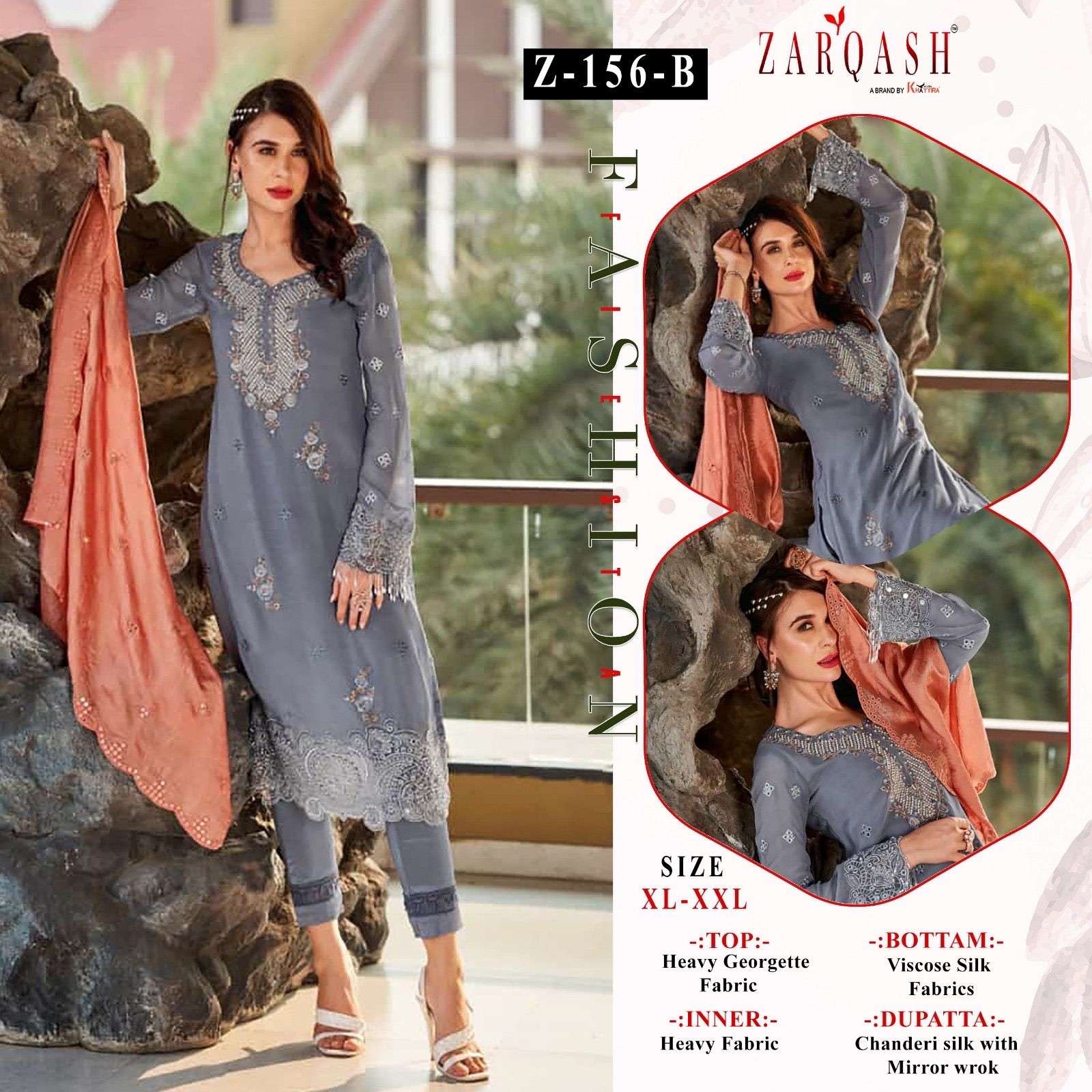 Zarqash Z 156 Georgette Embroidered Pakistani Suits Wholesale catalog