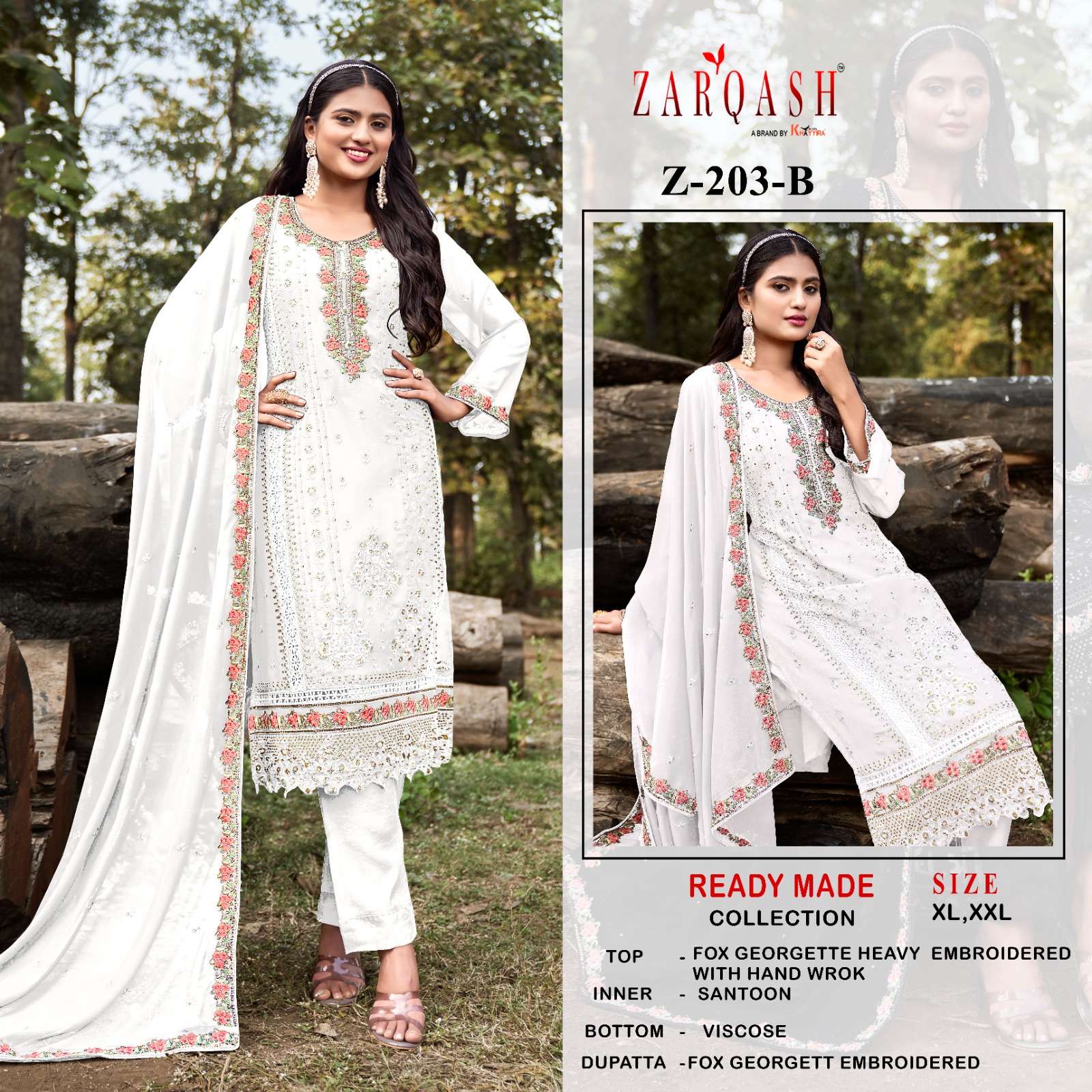 Zarqash Z 203 A And B Pakistani Suits Wholesale catalog