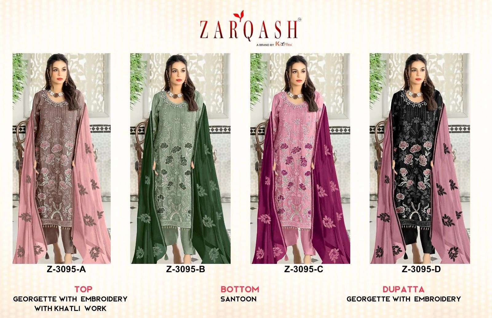Zarqash Z 3095 Premium Georgette Salwar Kameez Wholesale catalog