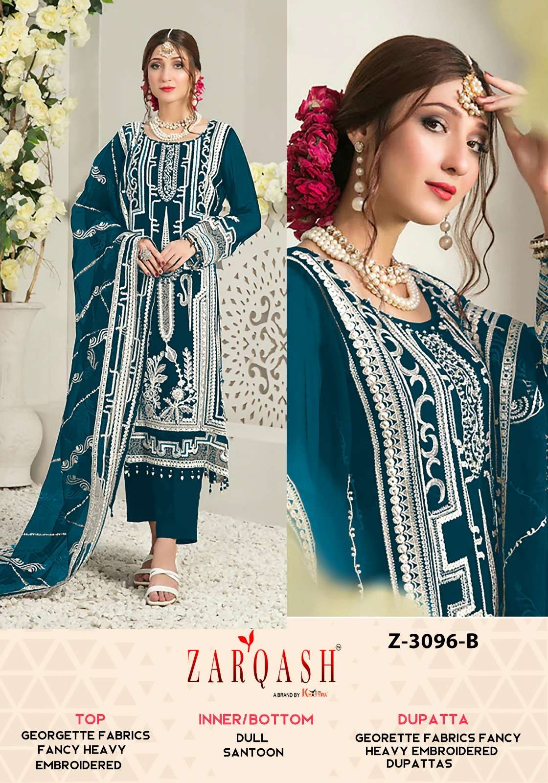 Zarqash Z 3096 A To D Pakistani Suits Wholesale catalog