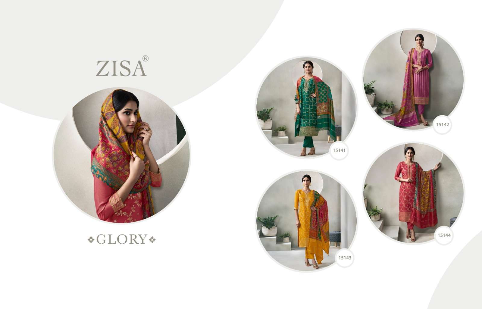 Zisa Glory Crystal Weaving Jacquard Salwar Kameez Wholesale catalog