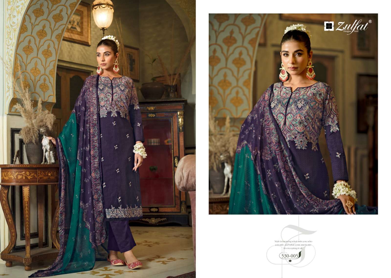 Zulfat Dilruba Cotton Printed Dress Material Wholesale catalog