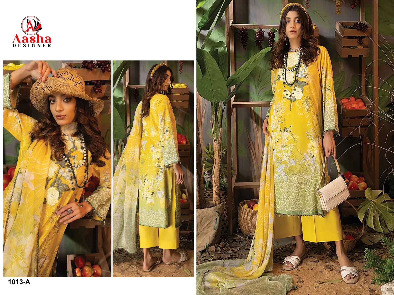 Aasha Adan Libas Colors 1013 A To D Chiffon Dupatta Pakistani Suit Wholesale catalog