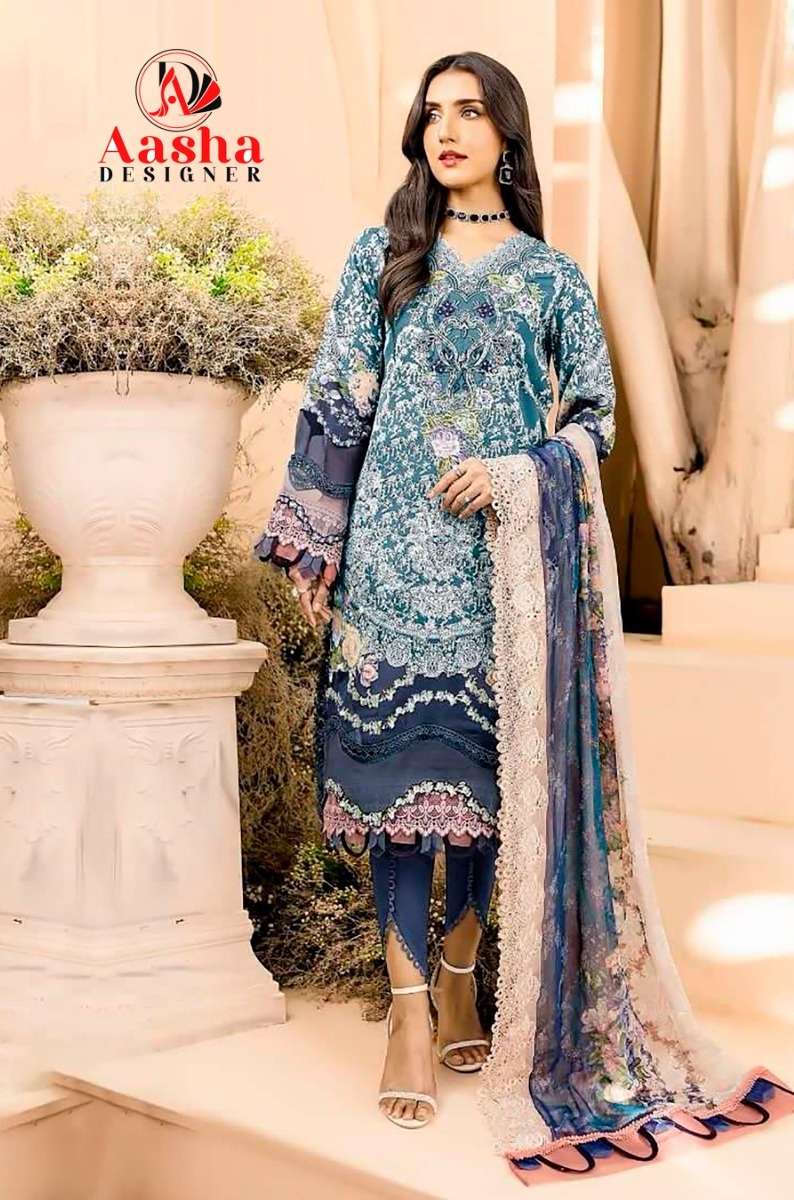 Aasha Needle Wonder Vol 6 Chiffon Dupatta Salwar Kameez Wholesale catalog