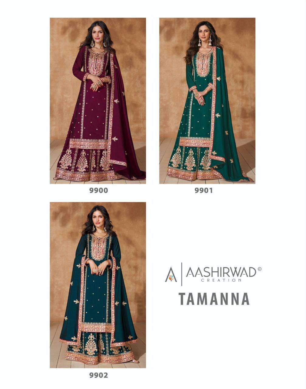 Aashirwad Gulkand Tamanna Premium Silk Designer Salwar Kameez Wholesale catalog