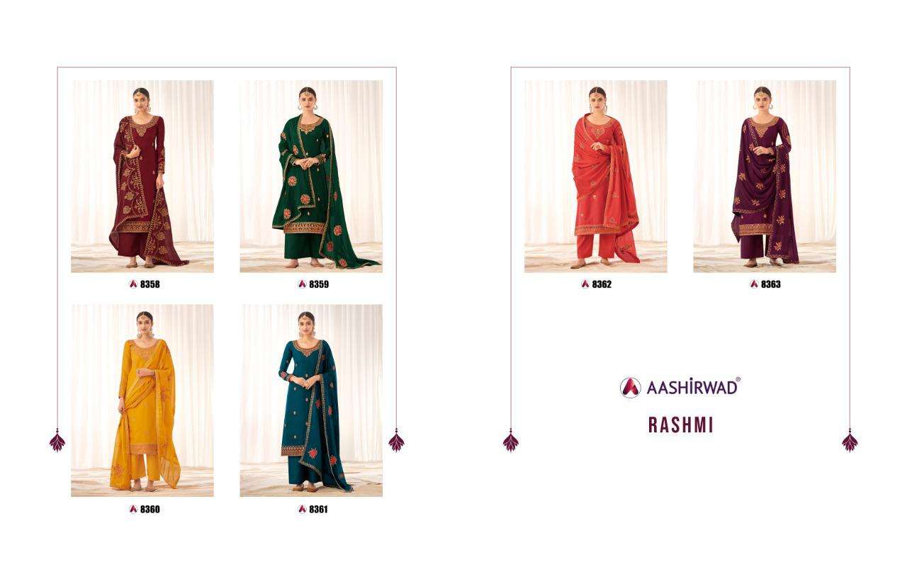 Aashirwad Rashmi Tussar Silk Salwar Kameez Wholesale catalog