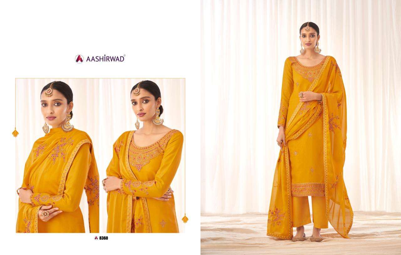 Aashirwad Rashmi Tussar Silk Salwar Kameez Wholesale catalog