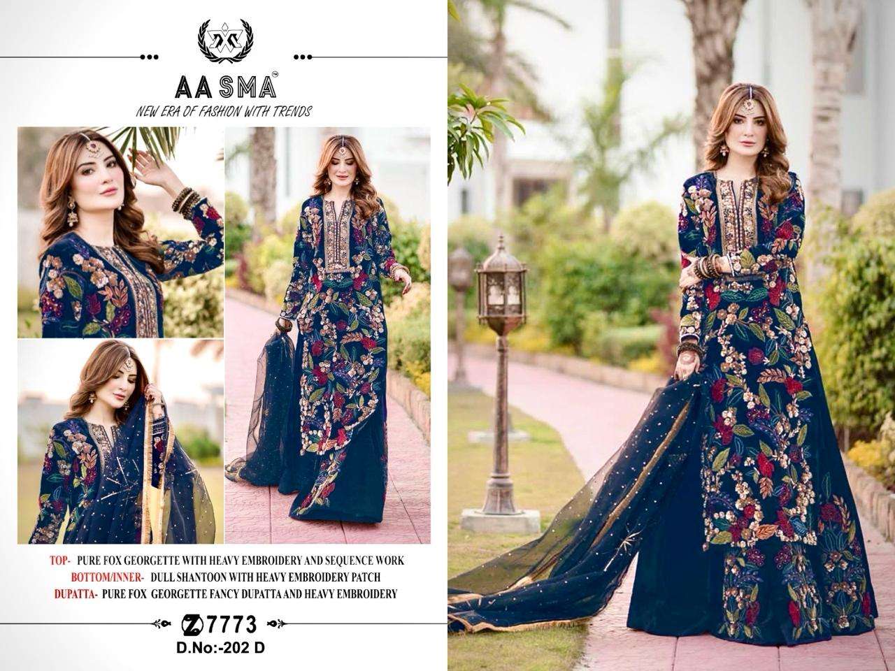 Aasma 202 A To D Hit Georgette Salwar Kameez Wholesale catalog