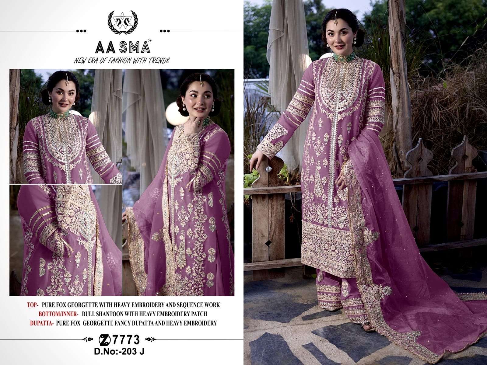 Aasma 203 I To L Georgette Salwar Suits Wholesale catalog