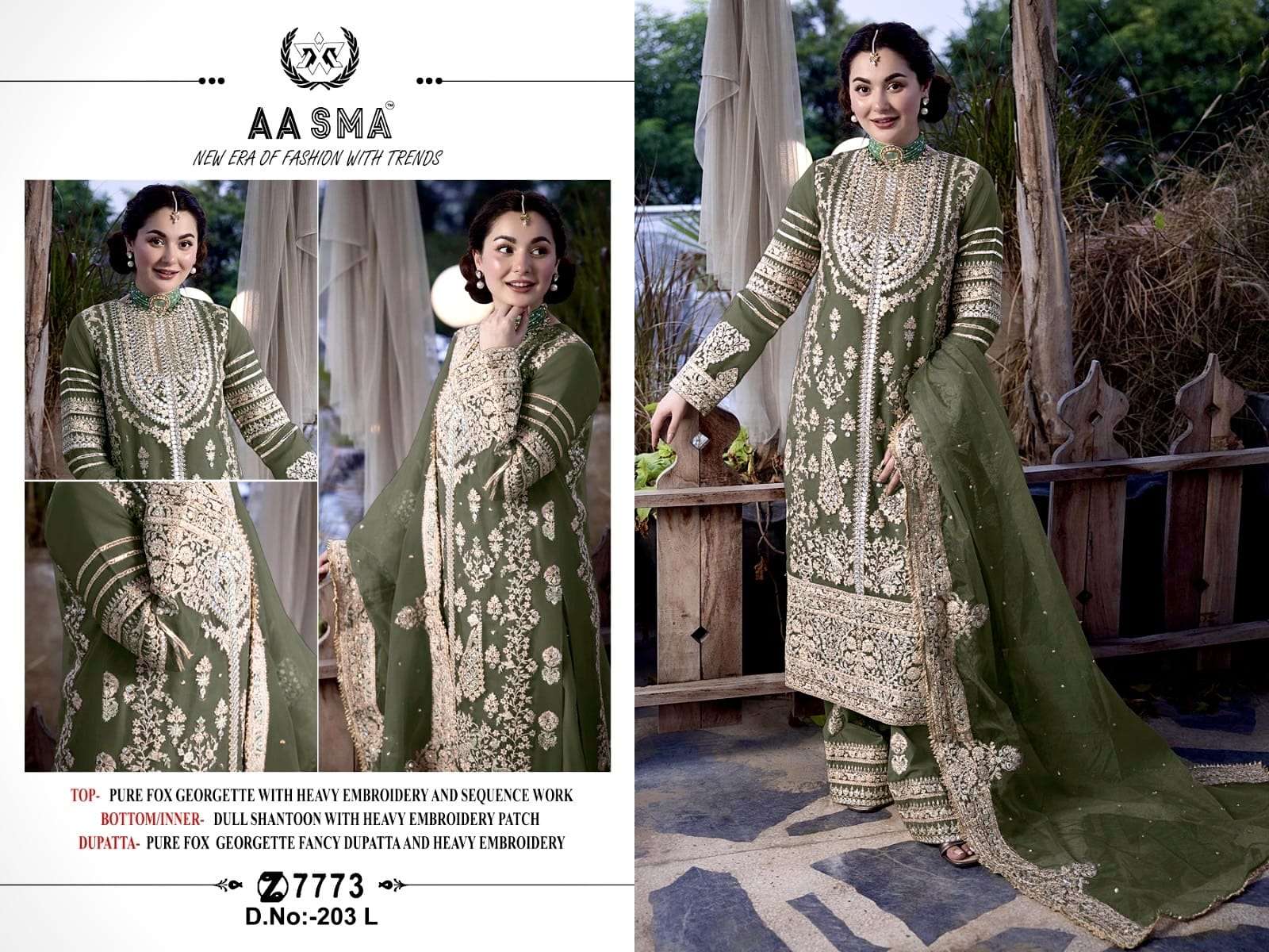 Aasma 203 I To L Georgette Salwar Suits Wholesale catalog