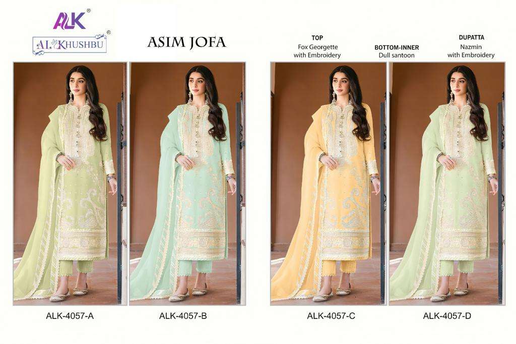 Alk Khushbu Asim Jofa Georgette Pakistani Suit Wholesale catalog