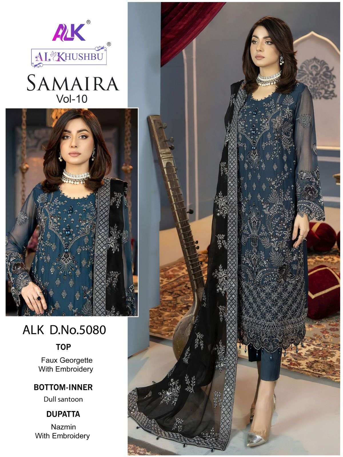 Alk Khushbu Samaira Vol 10 Georgette Pakistani Suit Wholesale catalog