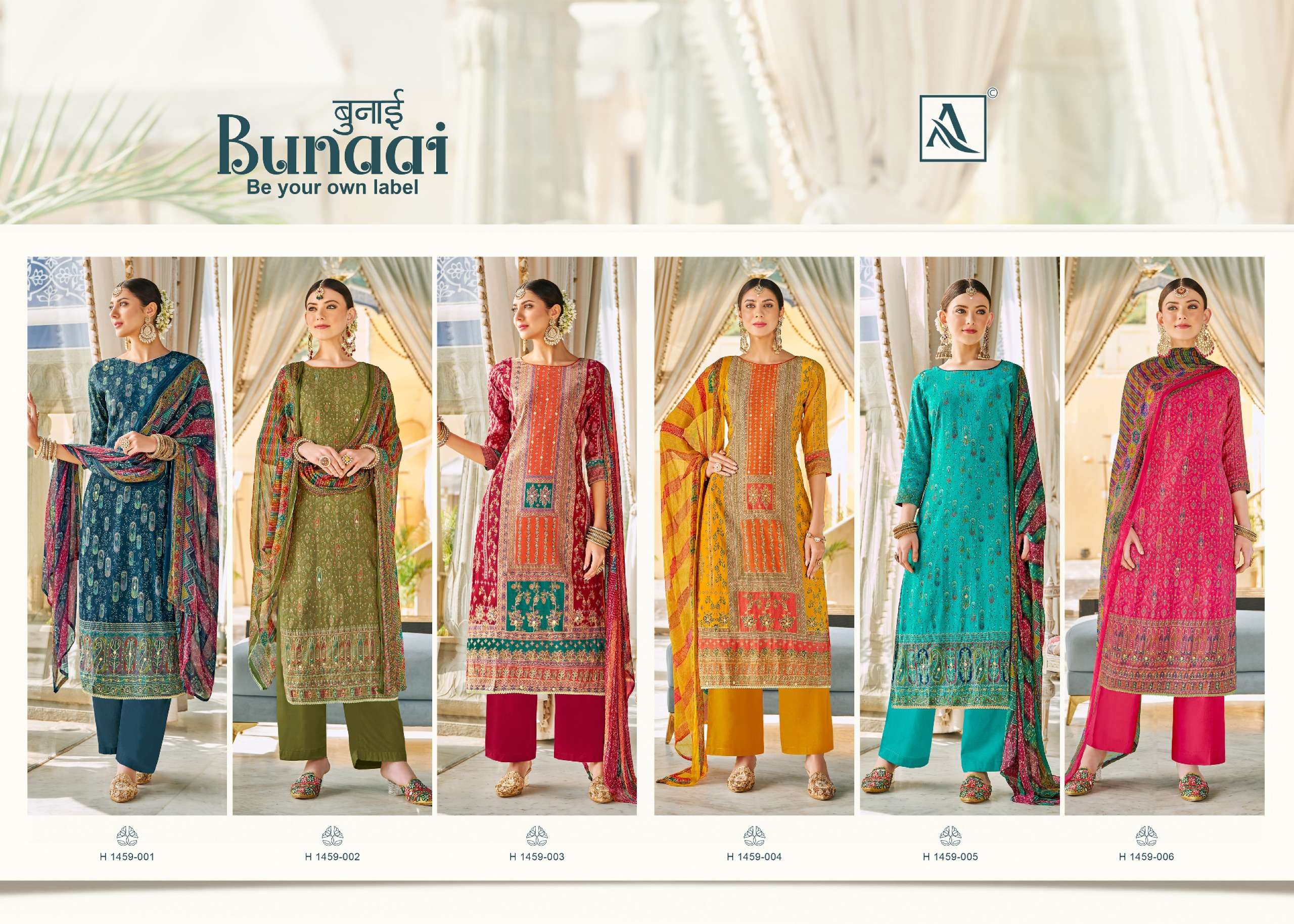 Alok Bunnai Viscose Designer Dress Material Wholesale catalog