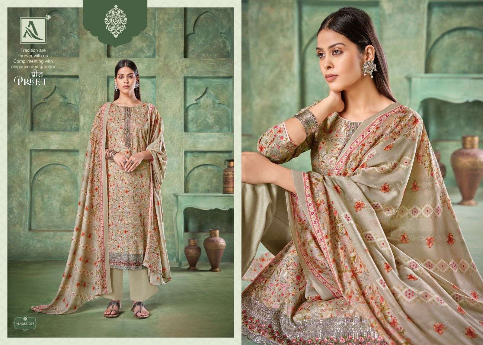 Alok Preet Cotton Floral Printed Dress Material Wholesale catalog