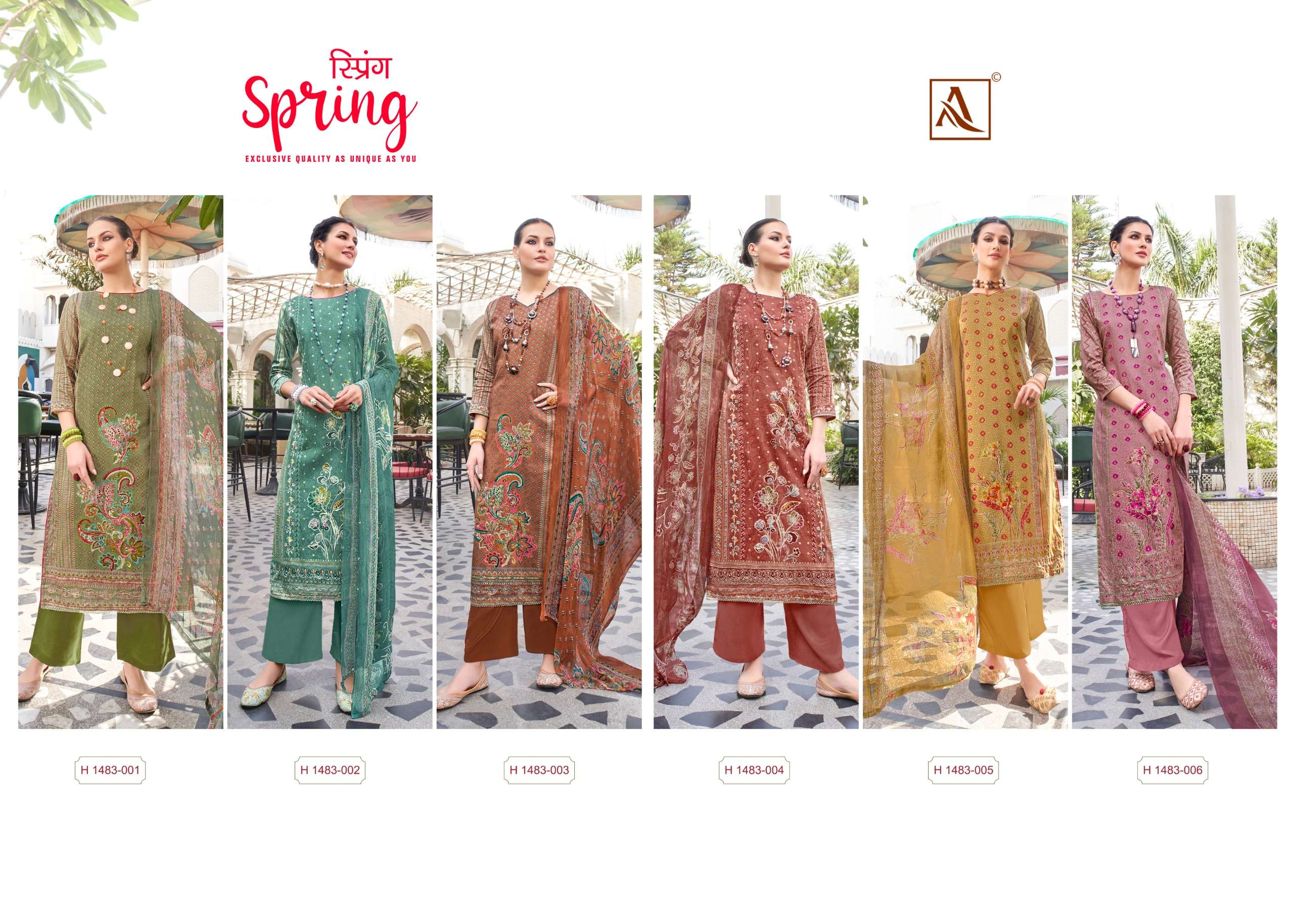 Alok Spring Premium Zam Printed Dress Material Wholesale catalog
