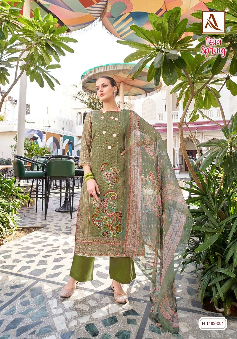 Alok Spring Premium Zam Printed Dress Material Wholesale catalog