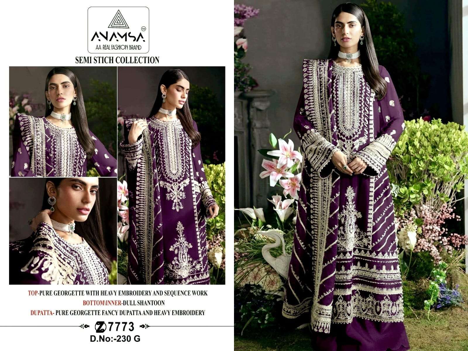 Anamsa 230 E To H Hit Colors Pakistani Suit Wholesale catalog