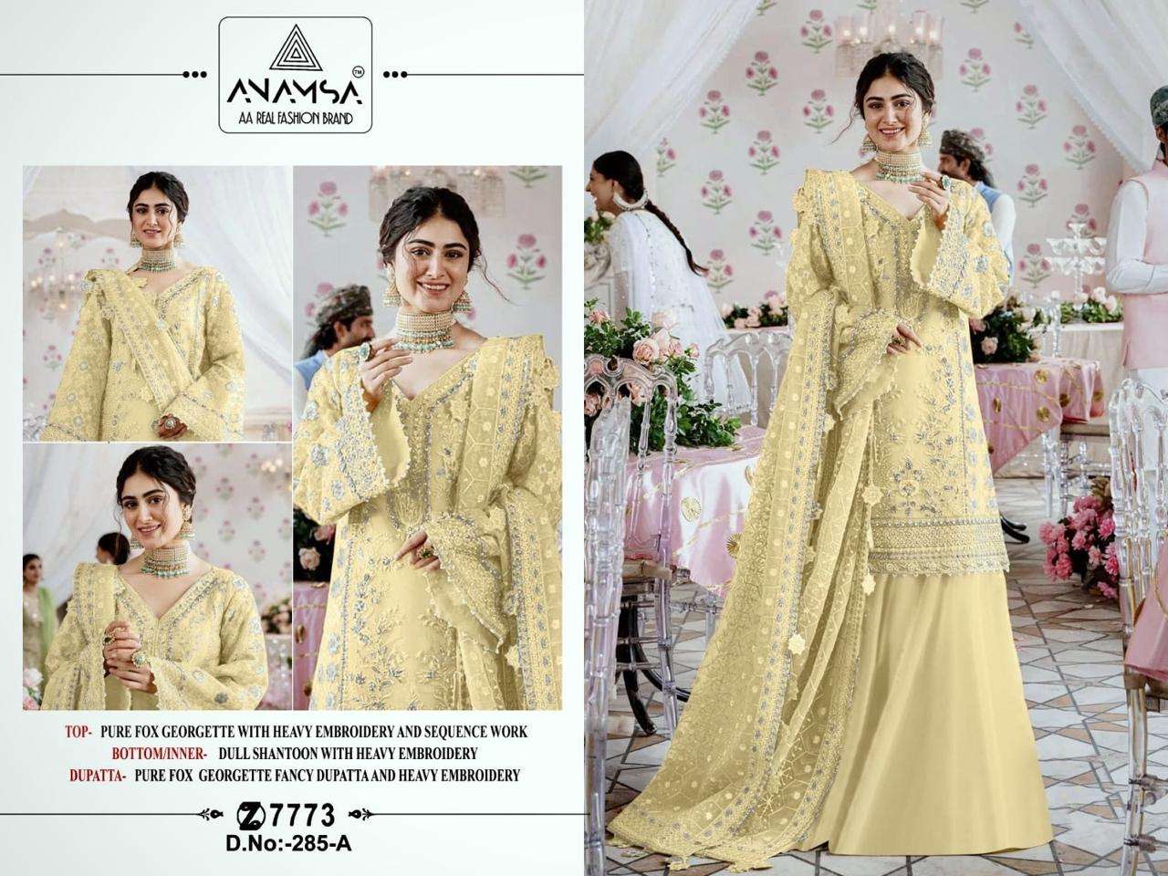 Anamsa 285 A To D Hit Design Pakistani Suit Wholesale catalog