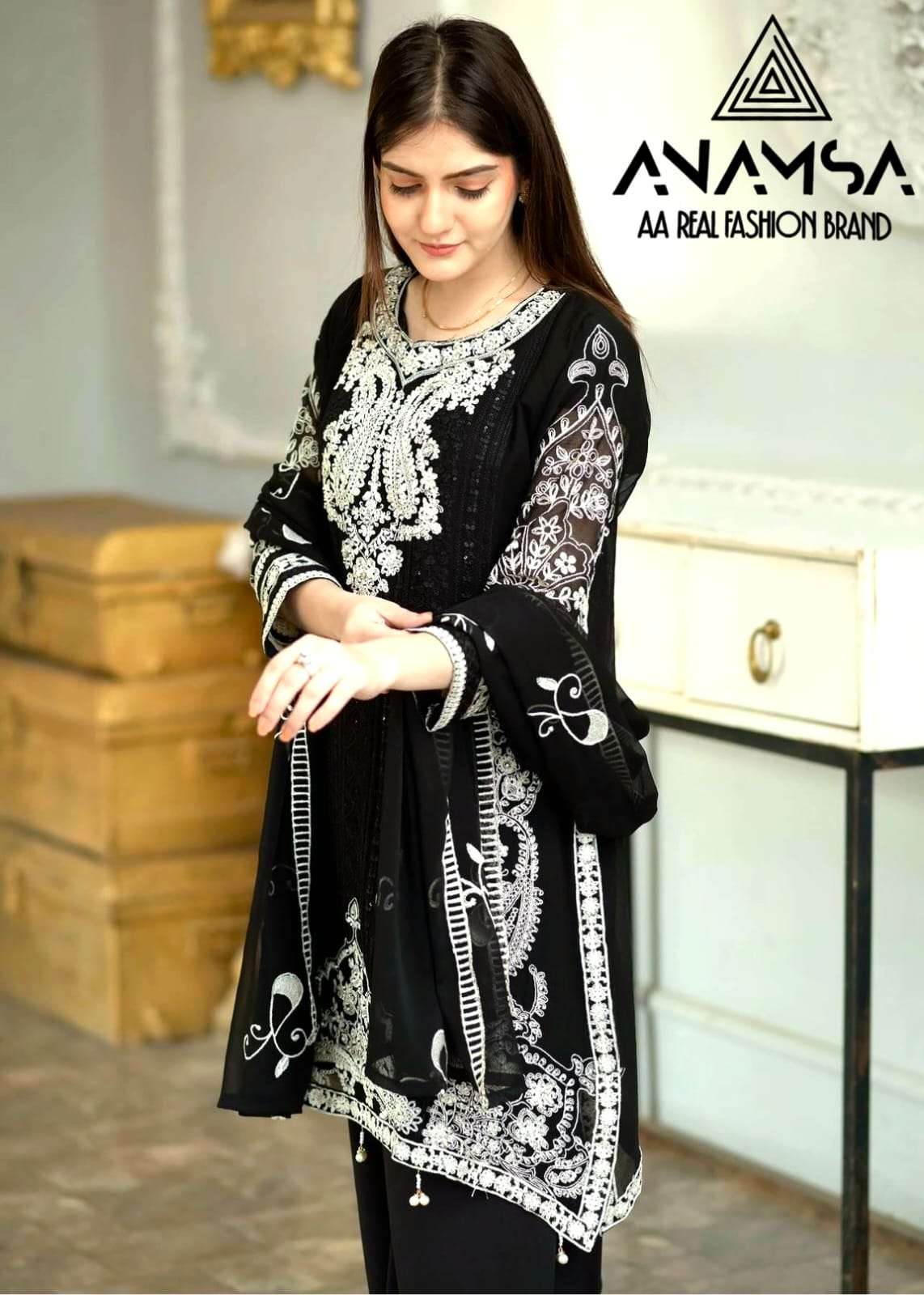 Anamsa 413 Embroidery Salwar Kameez Wholesale catalog