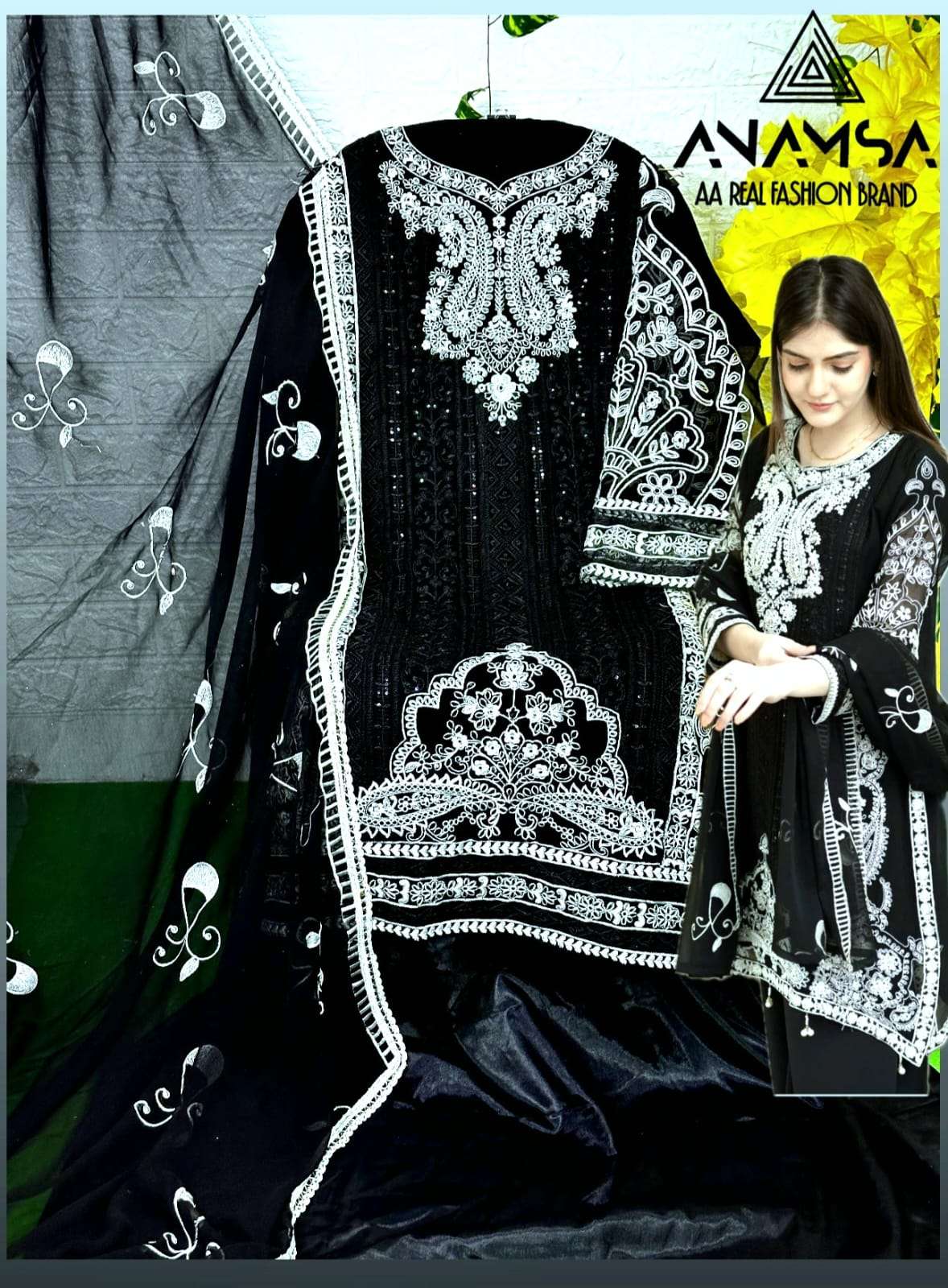Anamsa 413 Embroidery Salwar Kameez Wholesale catalog