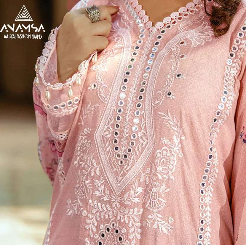 Anamsa 423 Musline Cotton Pakistani Suit wholesale catalog