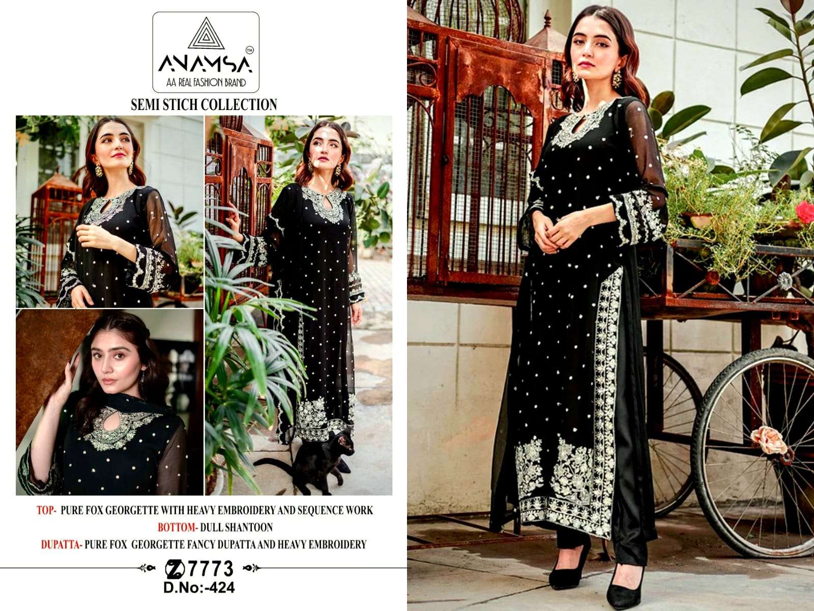 Anamsa 424 Georgette Salwar Kameez Wholesale catalog