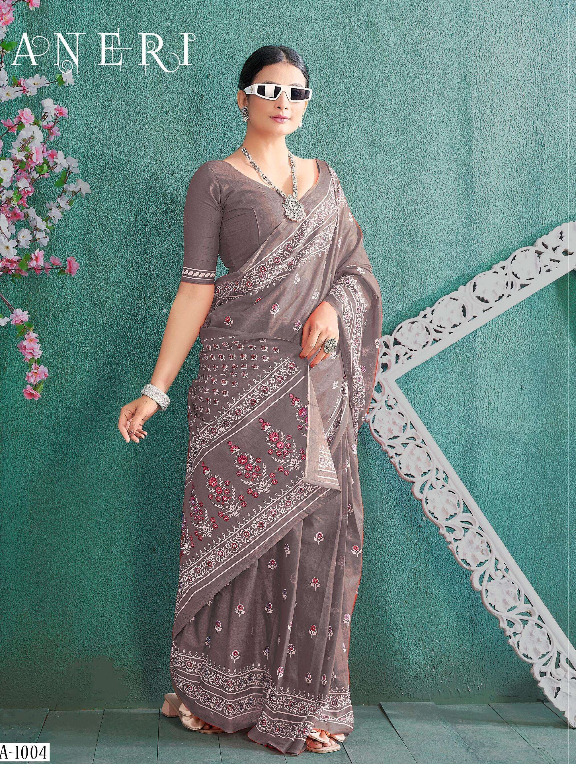 ANERI Soft Pure Cotton Saree Wholesale catalog