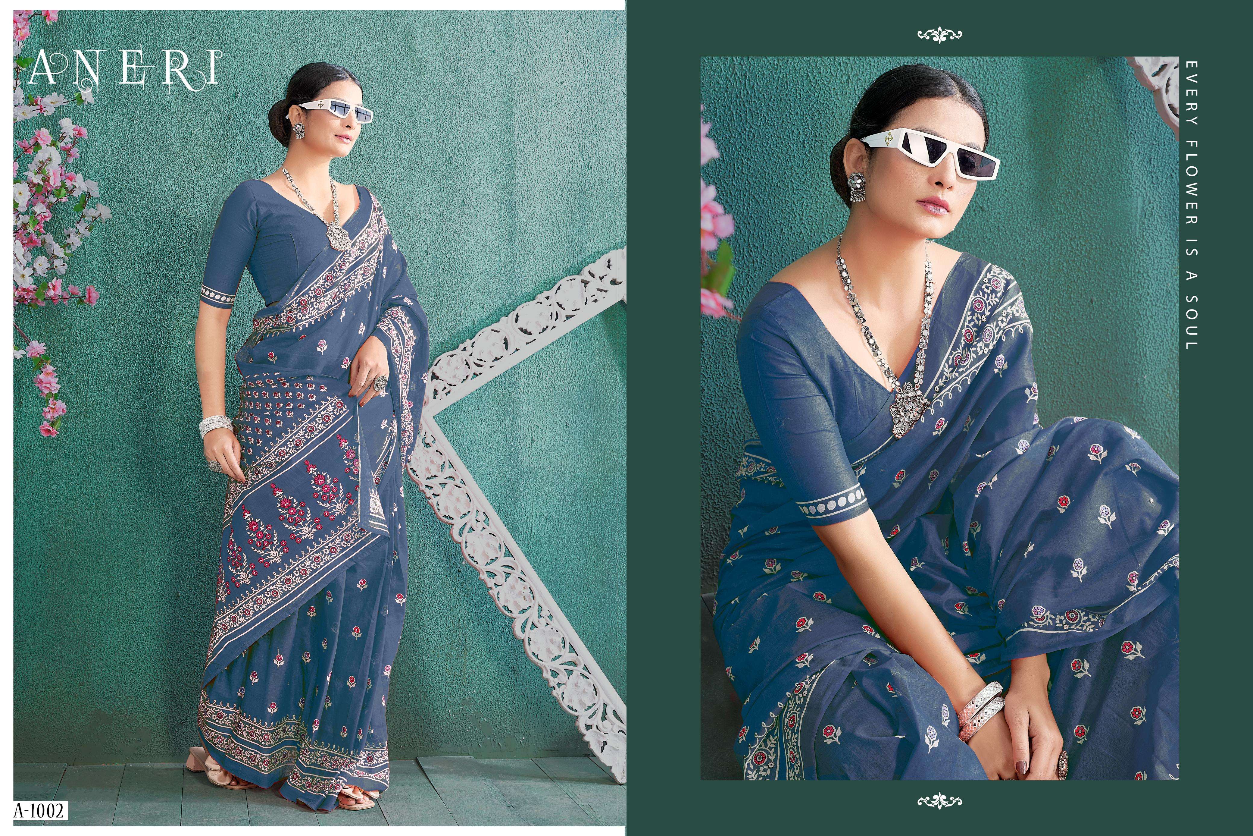 ANERI Soft Pure Cotton Saree Wholesale catalog