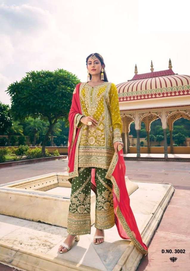 Avani 3001 To 3003 Chinon Embroidery Salwar Kameez Wholesale catalog