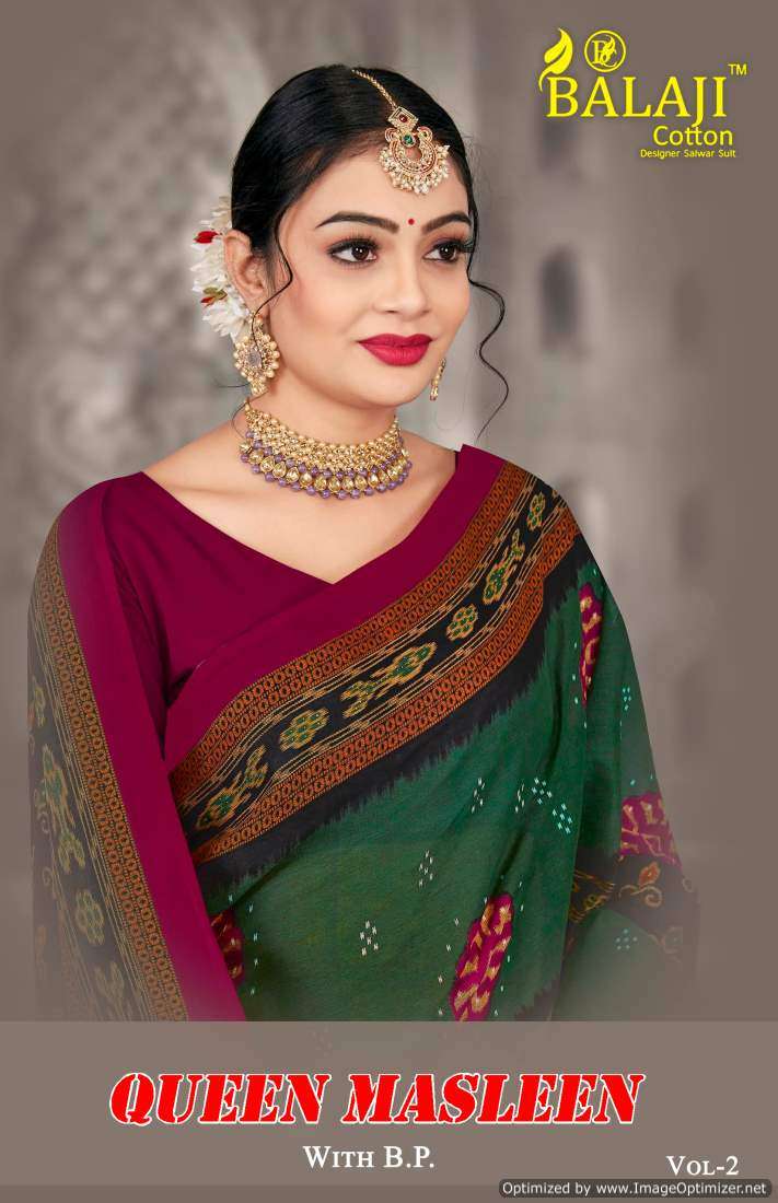 Balaji Queen Masleen Vol-2 – Cotton Sarees - Wholesale Catalog