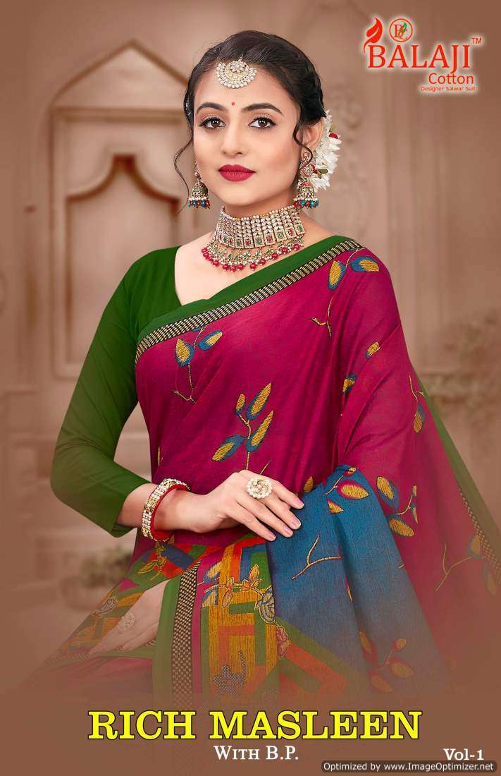 Balaji Rich Masleen vol-1 – Cotton Sarees - Wholesale Catalog