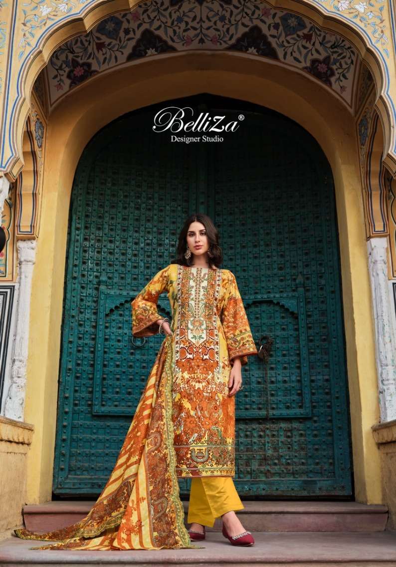 Belliza Guzarish Vol 4 Cotton Printed Dress Material Wholesale catalog